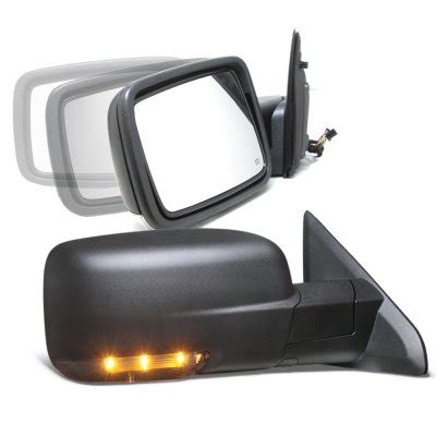 Dodge Ram 1500 2013 2018 Power Folding Side Mirrors Smoked LED Signal