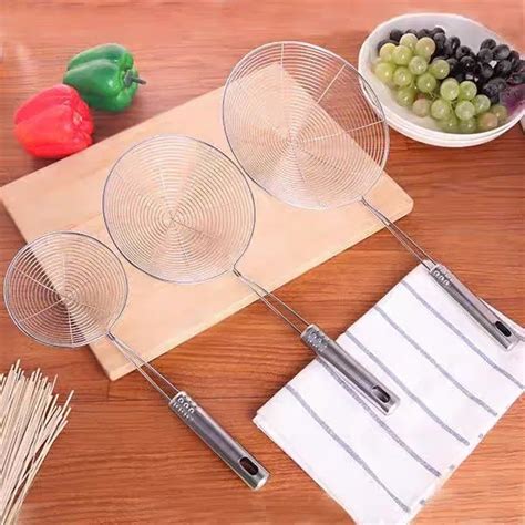 Stainless Steel Hot Frying Pan Food Colander Oil Leak Sieve Mesh Filter Strainer Penapis Masak