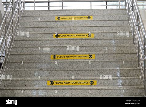 Staircase Alert Mind Your Step Safety Stock Photo