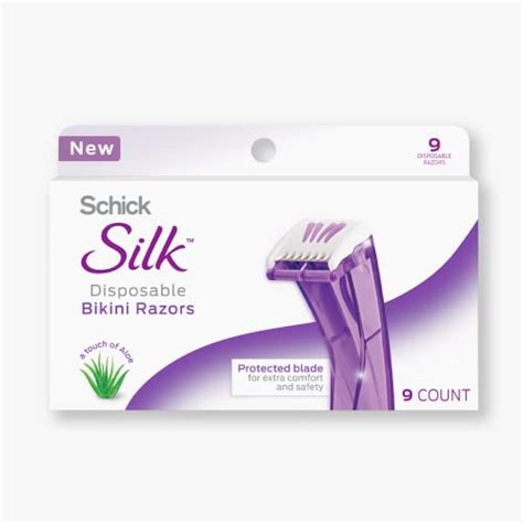 Schick Silk Bikini Razor 9 Count Bikini Shaver Pubic Hair Razor For Women Disposable