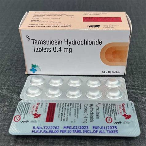 0 4mg Tamsulosin Hydrochloride Tablets For Enlarged Prostate Gland At Rs 980 Box Tamsulosin