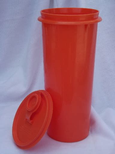 Orange Tupperware Kitchen Pantry Storage Canister Retro 70s Vintage