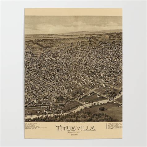 Map Of Titusville 1896 Poster by Vintage Maps & Prints | Society6