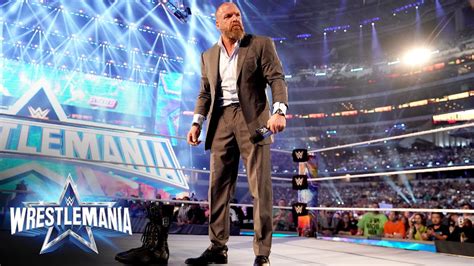 Triple H Leaves His Boots In The Ring Wrestlemania 38 Wwe Network