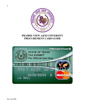 Fillable Online Pvamu Pro Card Procedures Manuel Pdf Prairie View A M