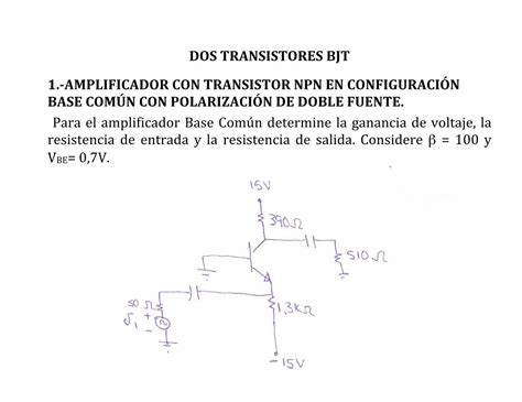 PDF DOS TRANSISTORES BJT PROBLEMAS BJT PARA CLASE Author Víctor