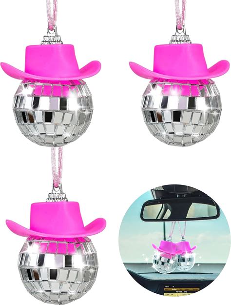 Amazon Pink Disco Ball Car Accessory 3 Pcs 2 1 Inch Pink Mini