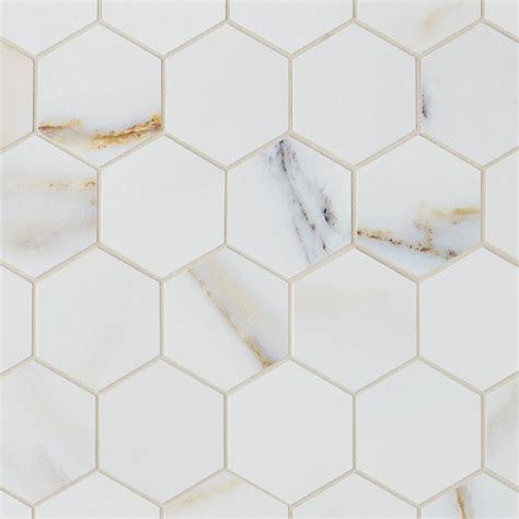 Leida Bianco Polished Porcelain Hexagon Tile Floor And Decor