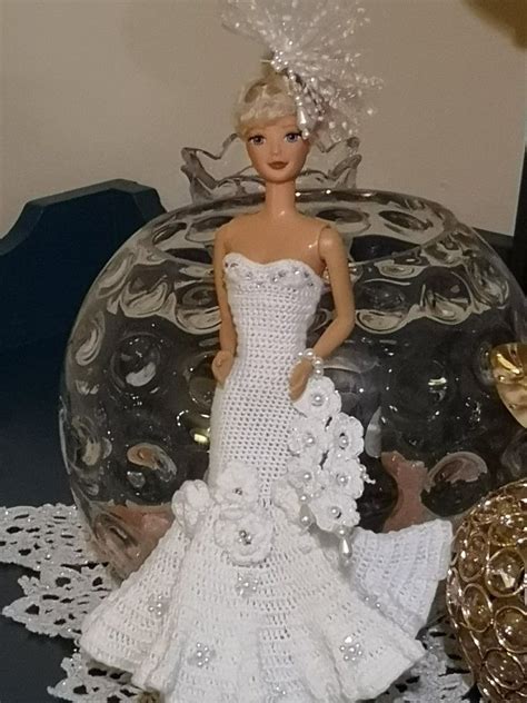 Pin By Jolanta Mirek On Ubranka Dla Lalek Barbie Bridal Crochet Doll