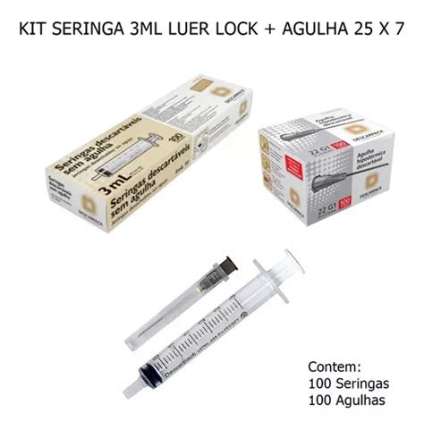 Kit Seringa Ml Luer Lock Agulha X Unidades Mercadolivre