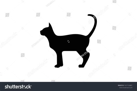 Black Cat Silhouette Cat Standing Vector Stock Vector (Royalty Free ...