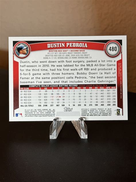 2011 Topps 480 Dustin Pedroia Boston Red Sox Baseball Card EBay