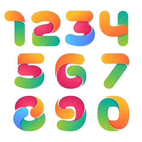 Premium Vector | Colorful numbers set. Font style