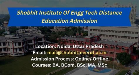 Shobhit University Distance Education Admission Ug Pg Course