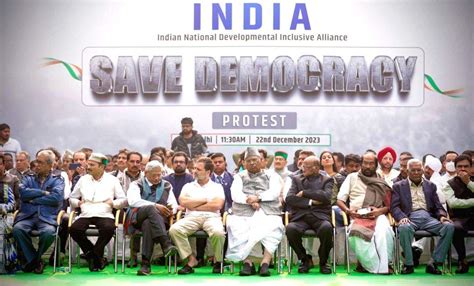 Protest Of Indian National Developmental Inclusive Alliance India At