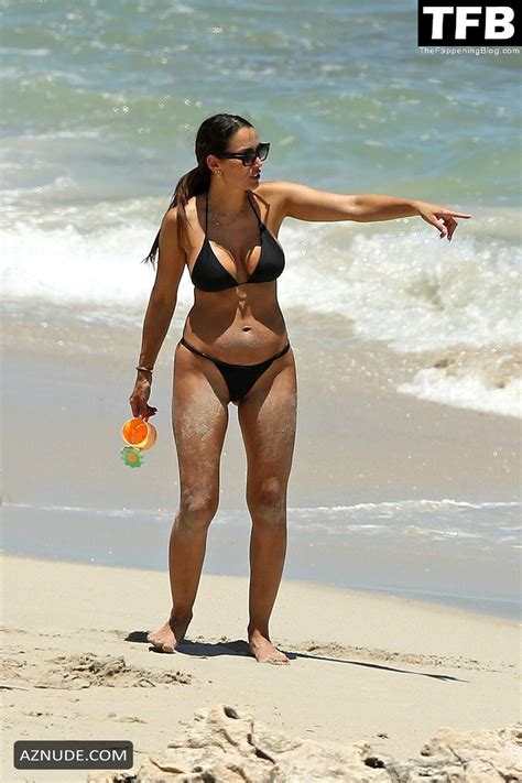 Snezana Wood Sexy Flaunts Her Hot Body In A Black Bikini At The Beach