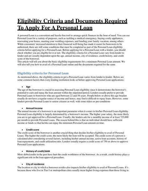 Ppt Eligibility Criteria And Required Documents To For Personal Loan Powerpoint Presentation