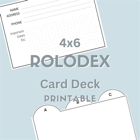 4x6 Rolodex Printable Index Card Print & Cut Contact Management System for Networking, Birthdays ...