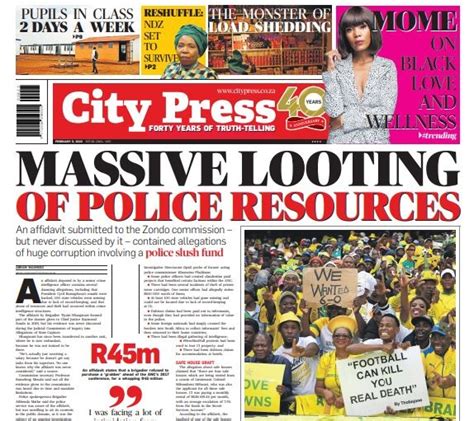 Whats In City Press Massive Looting Of Police Resources Ndz Could