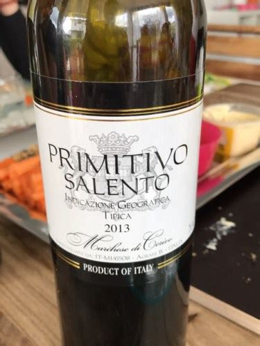 Marchese Di Cerivo Primitivo Salento Vivino Us