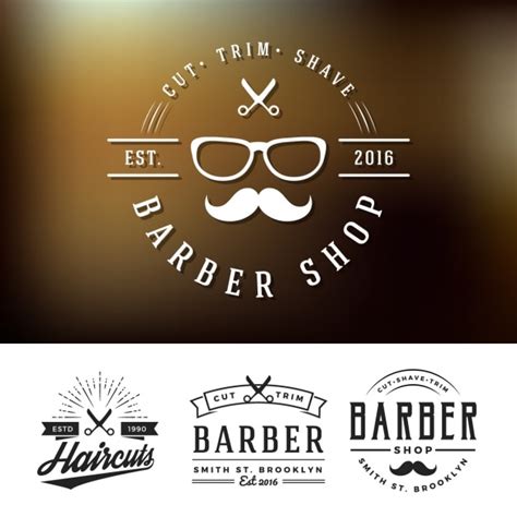 Barber shop logos set Vector | Free Download