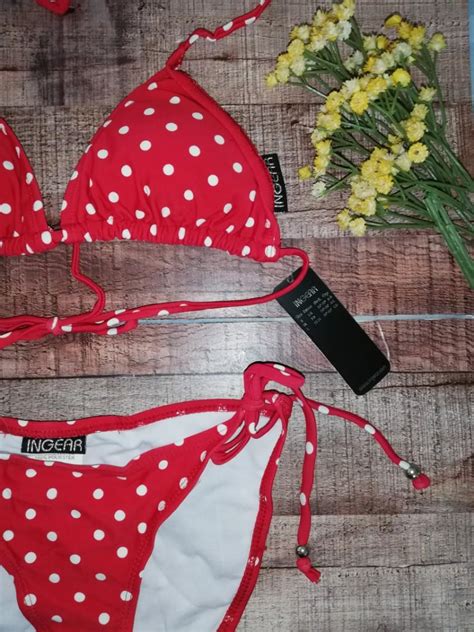 Red Polka Dot Bikini Women S Fashion Coats Jackets And Outerwear On Carousell