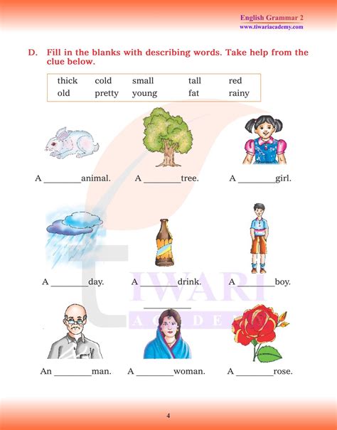 Class 2 English Grammar Chapter 7 Adjectives Or Describing Words