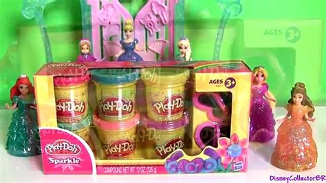 Play Doh Sparkle Princess Ariel Elsa Anna Disney Frozen Magiclip