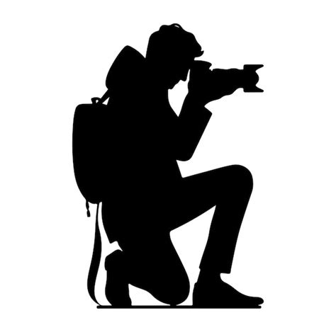 Premium Vector Photographer Man Camera Silhouette Vector