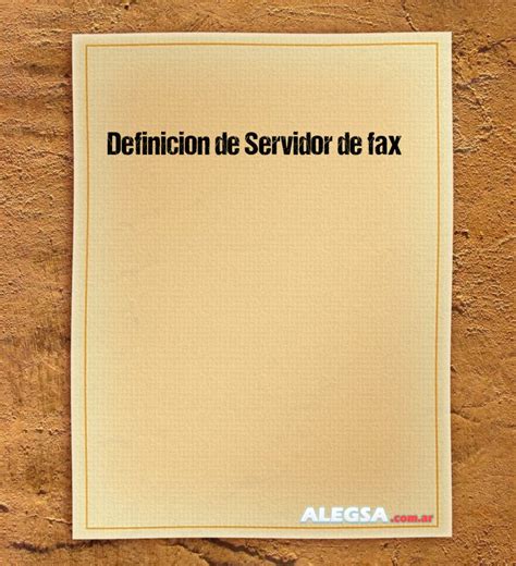 Definici N De Servidor De Fax