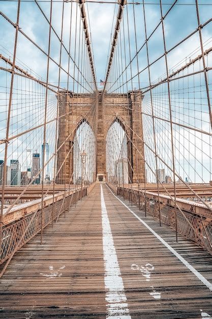 Free Photo Empty Brooklyn Bridge In Lower Manhattan New York