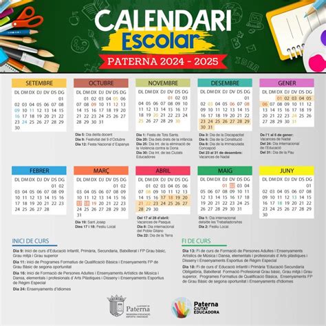 Calendario Escolar 24 25 CEIP Torre De Paterna