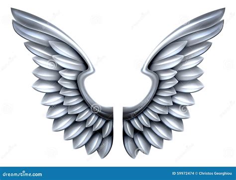 Silver Metal Wings Stock Vector Illustration Of Feathers 59972474