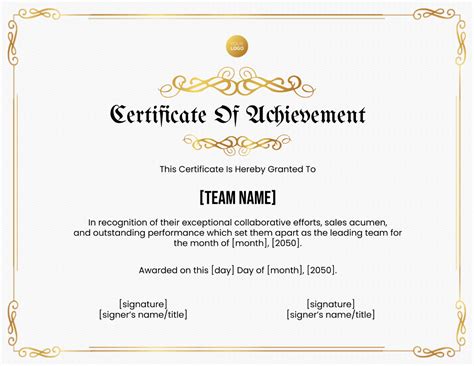 Free Sales Team Of The Month Certificate Template Edit Online