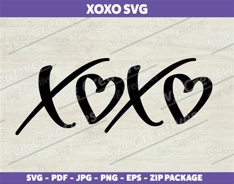 Hugs And Kisses Svg Png Pdf Xoxo Svg Heart Svg Valentines Svg Love