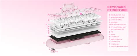 Amazon Yunzii C Wireless Mechanical Keyboard Layout Hot Swap Triple Mode Bt G