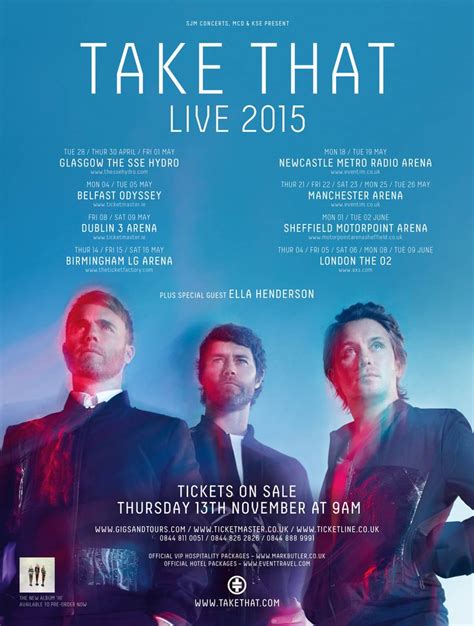 Take That Live 2015 Dublin And Belfast May 2015 Tour Posters