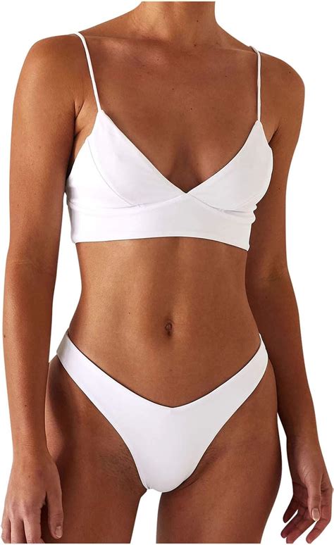 Zweiteilige Bikini Set Damen Handgemacht Neckholder Oberteil Bademode