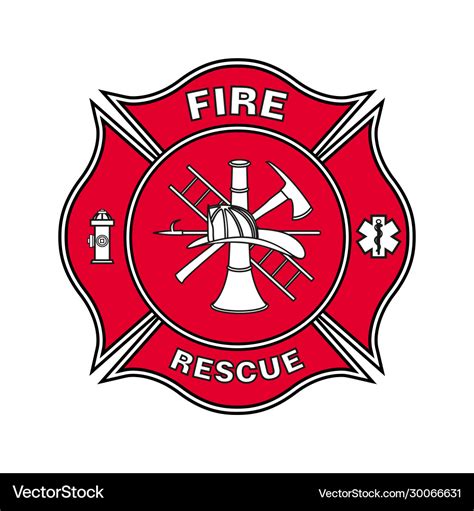 Fire department emblem st florian maltese cross Vector Image