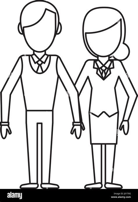 Outlined Couple People Relationship Stock Vector Image And Art Alamy