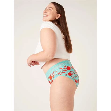 Modibodi Menstruační kalhotky Sensual Hi Waist Bikini Maxi Wildflower Aqua GLAMI cz