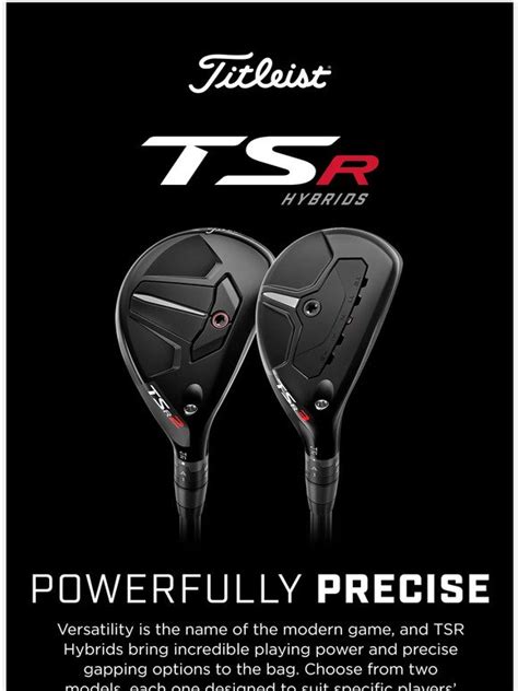 Titleist Now In Golf Shops New Tsr Hybrids Milled