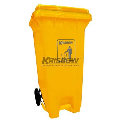 Jual Tempat Sampah Dust Bin Yellow L Pedal Yellow Lid Krisbow Di