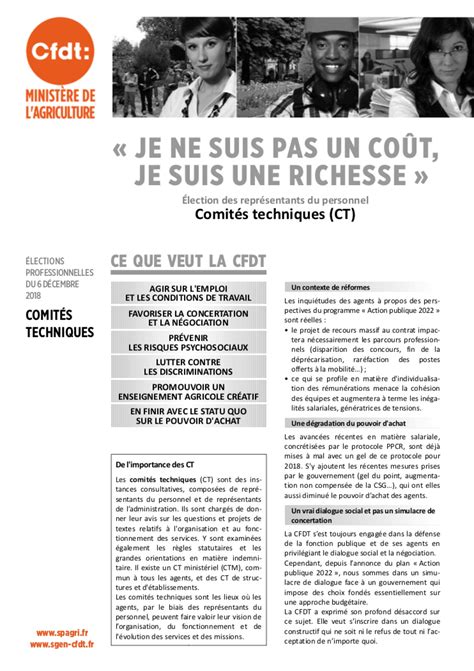 Pourquoi voter CFDT pour les Comités Techniques CT du Ministère