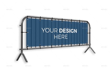 Barrier Fence Banner Mockup Set Graphics Graphicriver