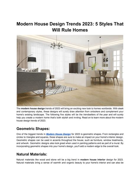 Modern House Design Trends 2023: 5 Styles That Will Rule Homes by Shree ...