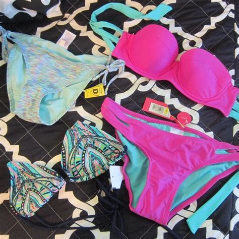 Xhilaration Swim Pc Xhilaration Junior Bikini Swimsuit Separates Sz Sp Turquoise Pink Navy