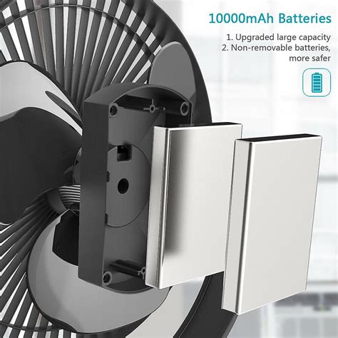 10000mah 8 Rechargeable Battery Powered Clip On Fan Air Circulation