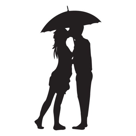 Design Png E Svg De Beijando Sob A Silhueta Do Guarda Chuva Para Camisetas