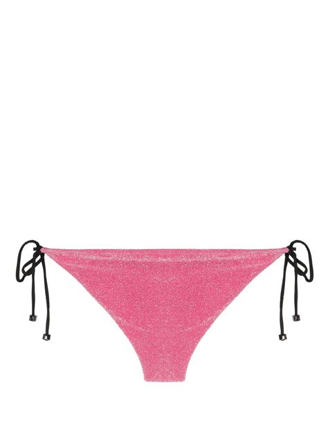 Karl Lagerfeld Ikonik Lurex String Bikini Bottoms Pink FARFETCH TW